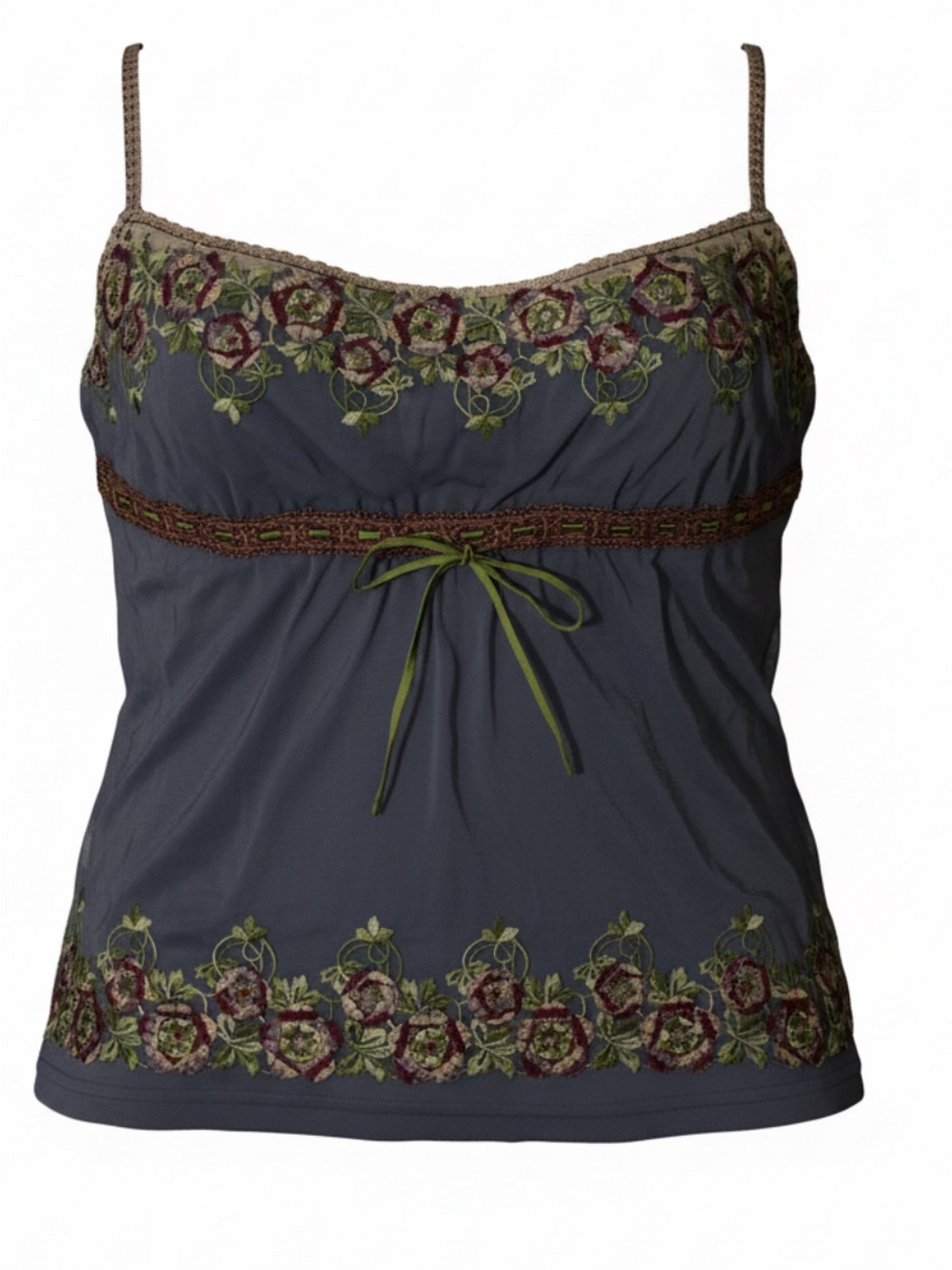 Women's Embroidered Periwinkle Floral Camisole